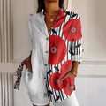 Comstylish Botanical Red Flower Women'S Shirt