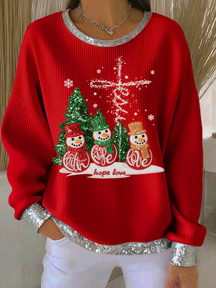 Comstylish Women's Casual Christmas Faith Sweatshirt
