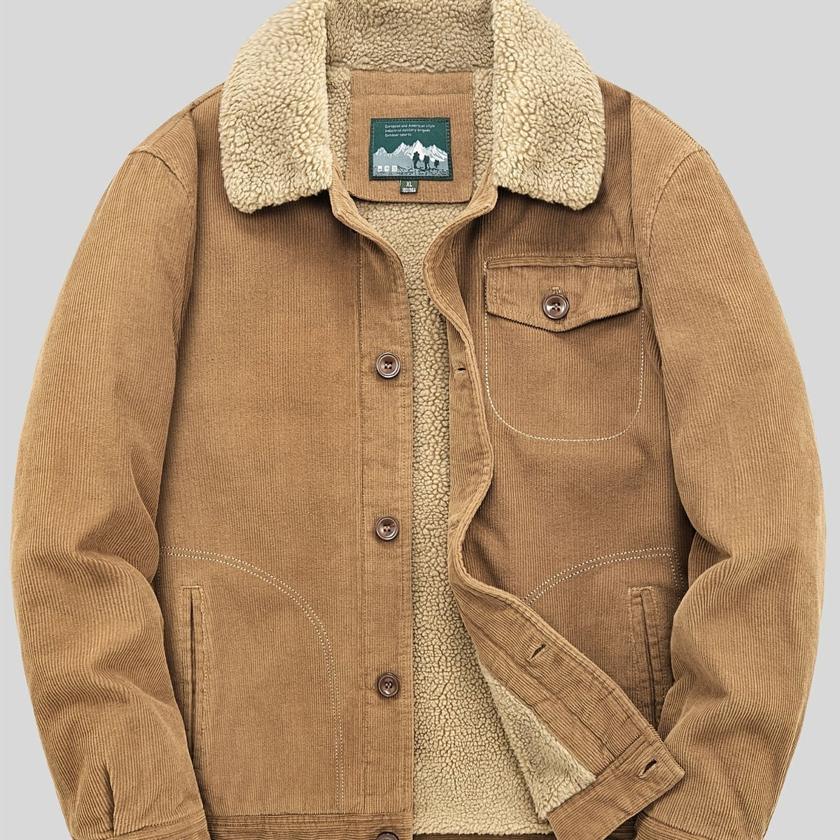 LM | Warm fleece button jacket
