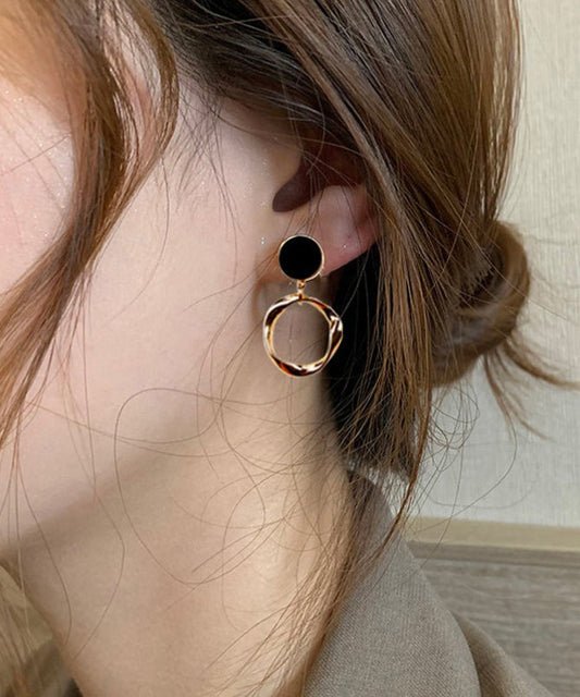 Stylish Gold Copper Overgild Drop Earrings