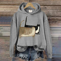 Women's Cute Fat Cats Art Casual Hoodie elevenforest