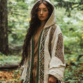 Women's Vintage Celtic Knot Mystical Cozy Hooded Cardigan artswardrobe