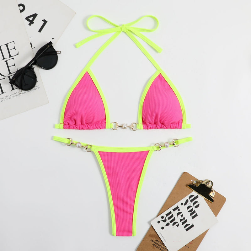 Bronwyn® | Brazilian Bikini Bottom and Triangle Top, Pink Edition