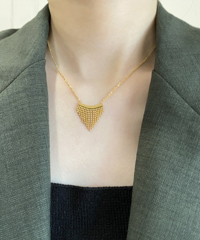 Stylish Tassel 14k Gold Pendant Necklace