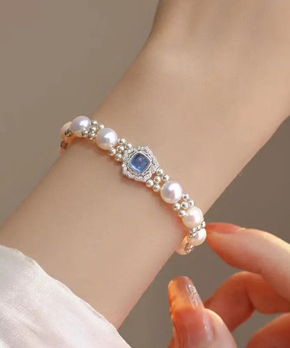 New Sterling Silver Pearl Crystal Bracelet
