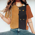 Abstract Black Cat Painting Art T-Shirt elevenforest