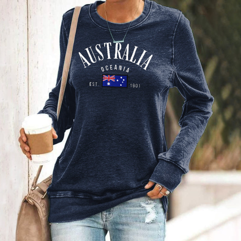 Men's Australia Flag Art Crew Neck Sweatshirt elevenforest