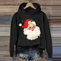 Comstylish Women's Santa Print Casual Crew Neck Sweatshirt