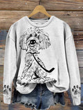 Comstylish Lovely Dog & Paws Art Comfy Sweatshirt