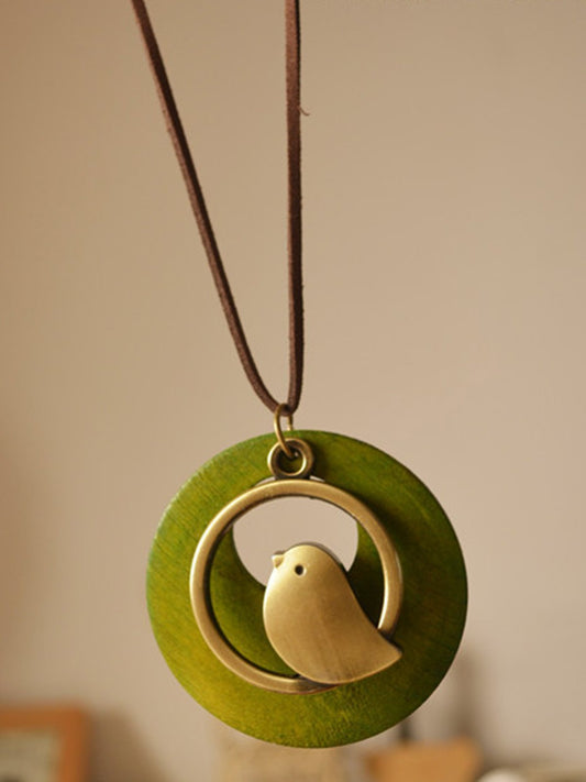 Handmade Bird Sweater Necklace