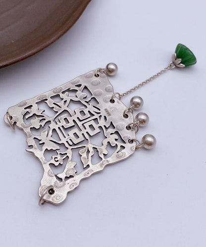 Silk Sterling Silver Jade Tassel Lariat Necklace