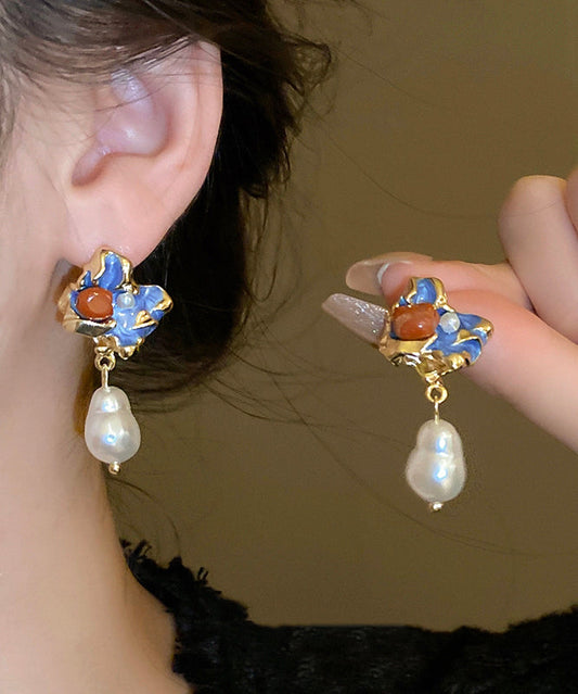 Retro Multicolor Copper Alloy Pearl Drop Earrings