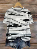 Women's Halloween Mummy Print T-Shirt elevenforest