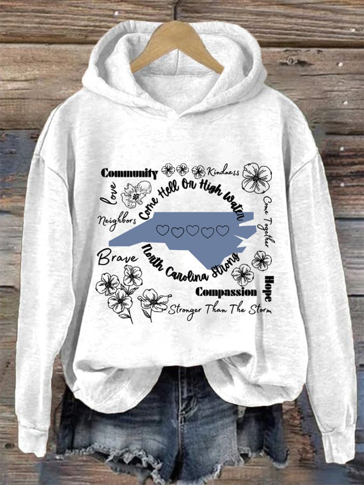 Comstylish Women's North Carolina Strong Print Casual Sweatshirt