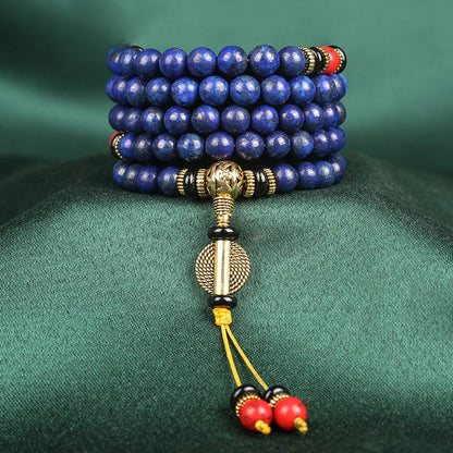 108 Beads Lapis Lazuli Positive Tibetan Mala Bracelet