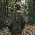 Vintage Women's Celtic Knot Chunky Knit Cozy Jacquard Cardigan artswardrobe