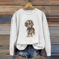 Comstylish Women's Cute Dog Art Print Casual Sweatshirt