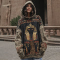 Comstylish Women's Vintage Ancient Egyptian Pattern Casual Hoodie
