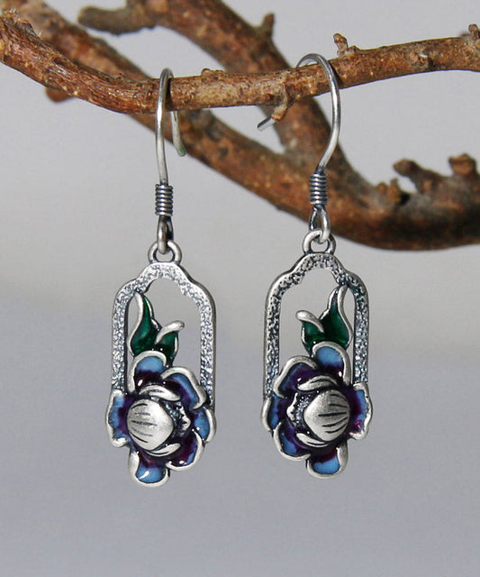 Blue Sterling Silver Drop Earrings
