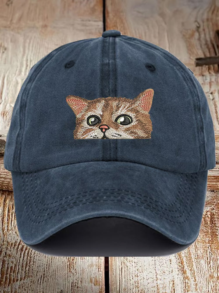 Comstylish Cute Cat Animal Print Vintage Baseball Cap