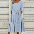 Women's Vintage Stripe Pattern Print Dress artswardrobe
