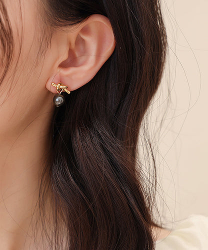 Diy Gold Copper Overgild Resin Pearl Drop Earrings
