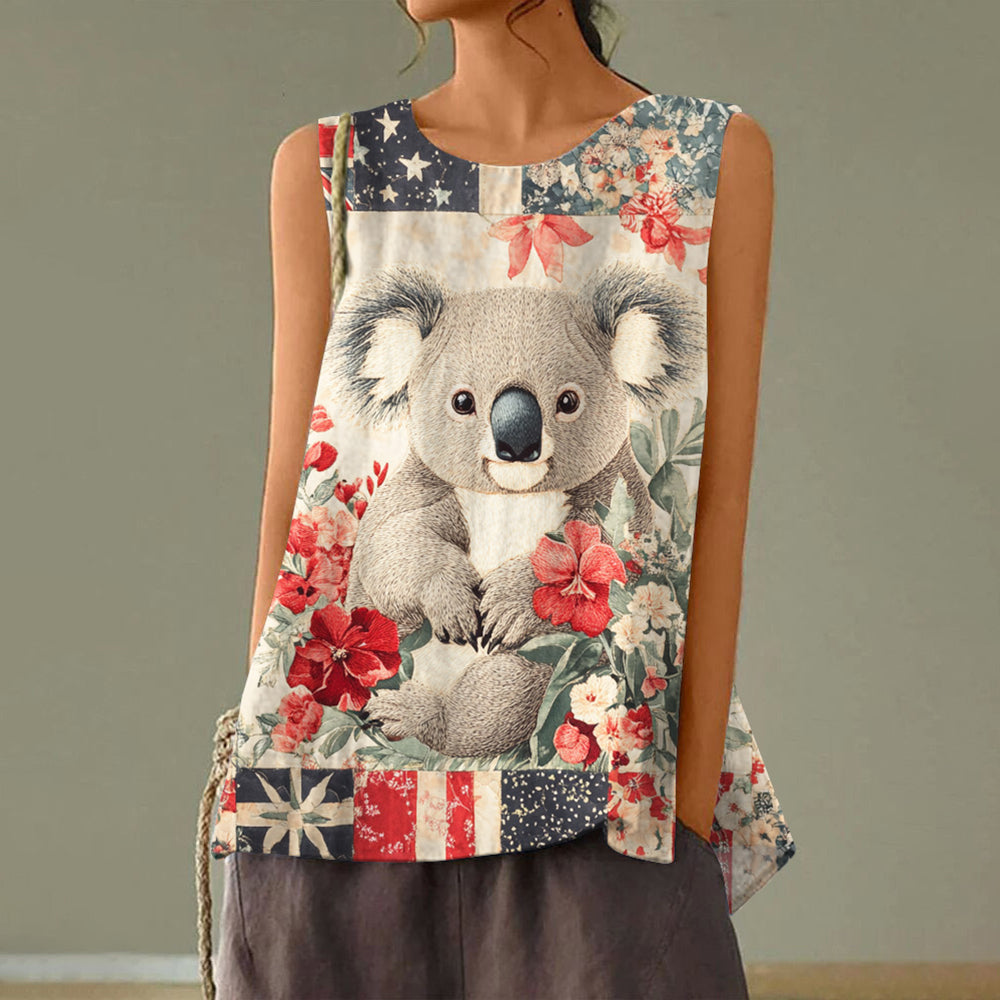 Women's Australian Save Koala Protect Koala Cute Koala Art Design Tank Top elevenforest