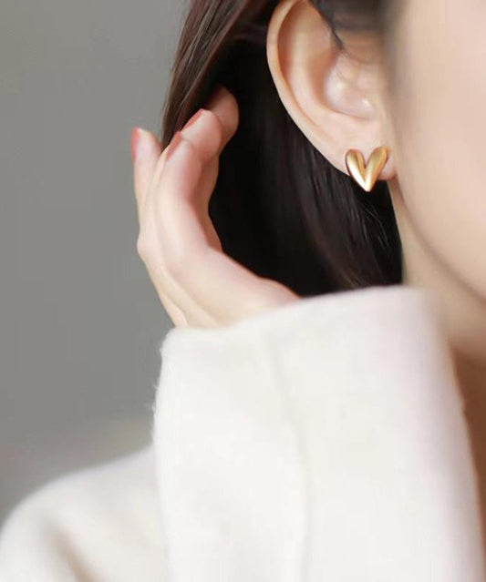 Original Design Gold Copper Overgild Love Mosquito Coil Stud Earrings