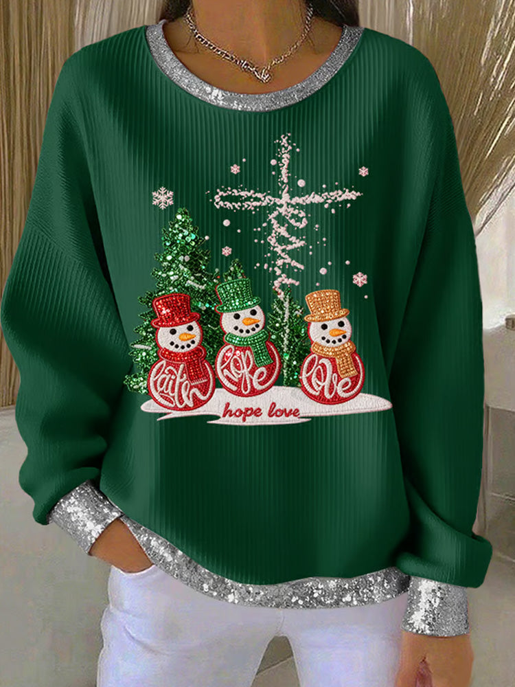 Comstylish Women's Casual Christmas Faith Sweatshirt