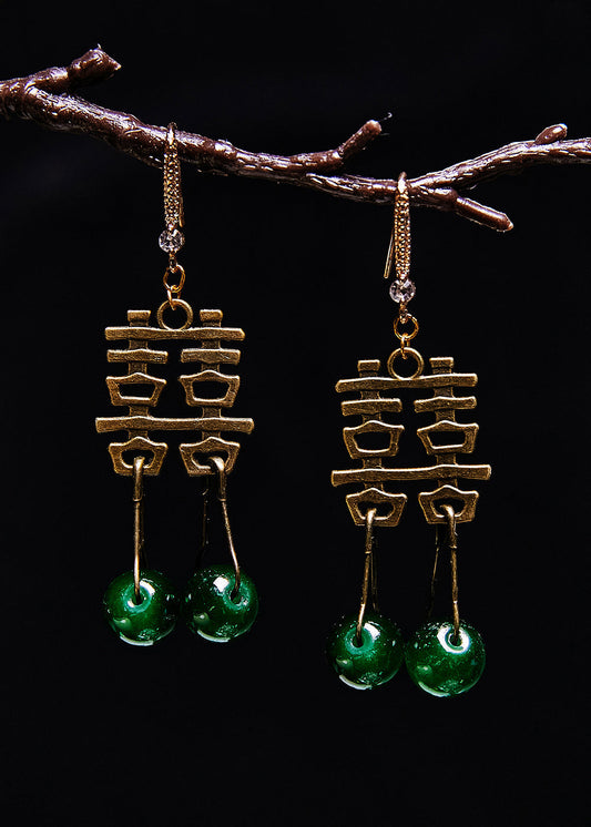 Turquoise Wedding Copper Drop Earrings