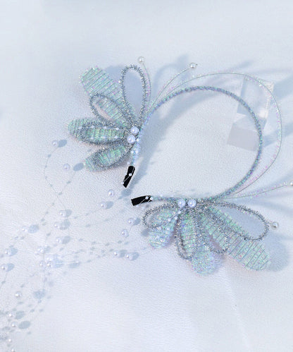 Original Design Blue Pearl Wing Tassel Hairpiece