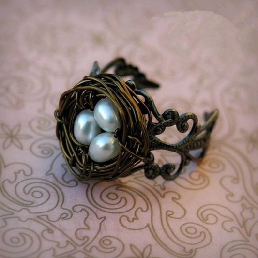 Bird Eggs in the Nest Ring