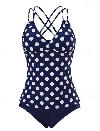 Bathing Suit Swimsuits One Pieces Colored Spot Uv Protection Elastic Sleeveless Swimwear Swimsuit Surfing Diving Swimming Summer