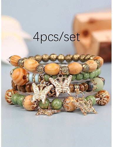Style Ball Personalized Wood Bracelet Jewelry Light Mix / Yellow / Army Green for Holiday