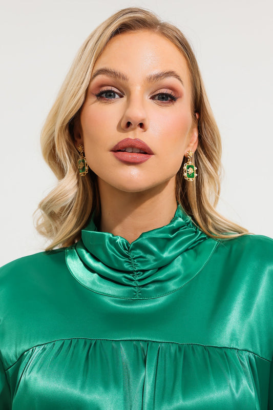 Faux Pearl Metal Earrings