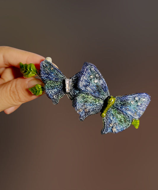 Chinese Style Gradient Color Metal Butterfly Embroidery Hairpin