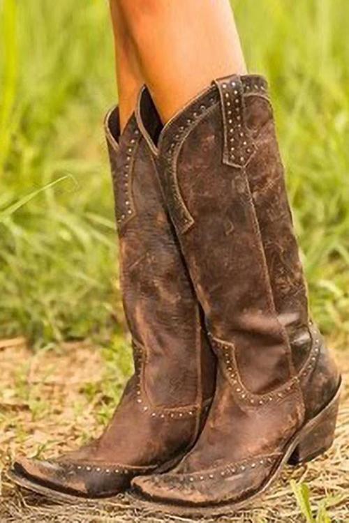LM | Rustic western cowboy boots