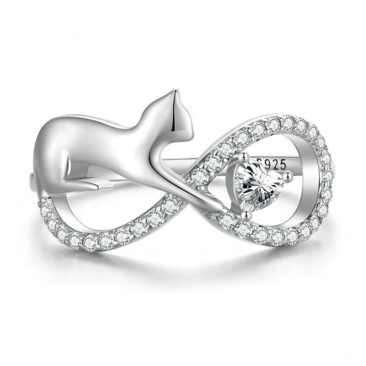 Infinite Feline Charm Ring