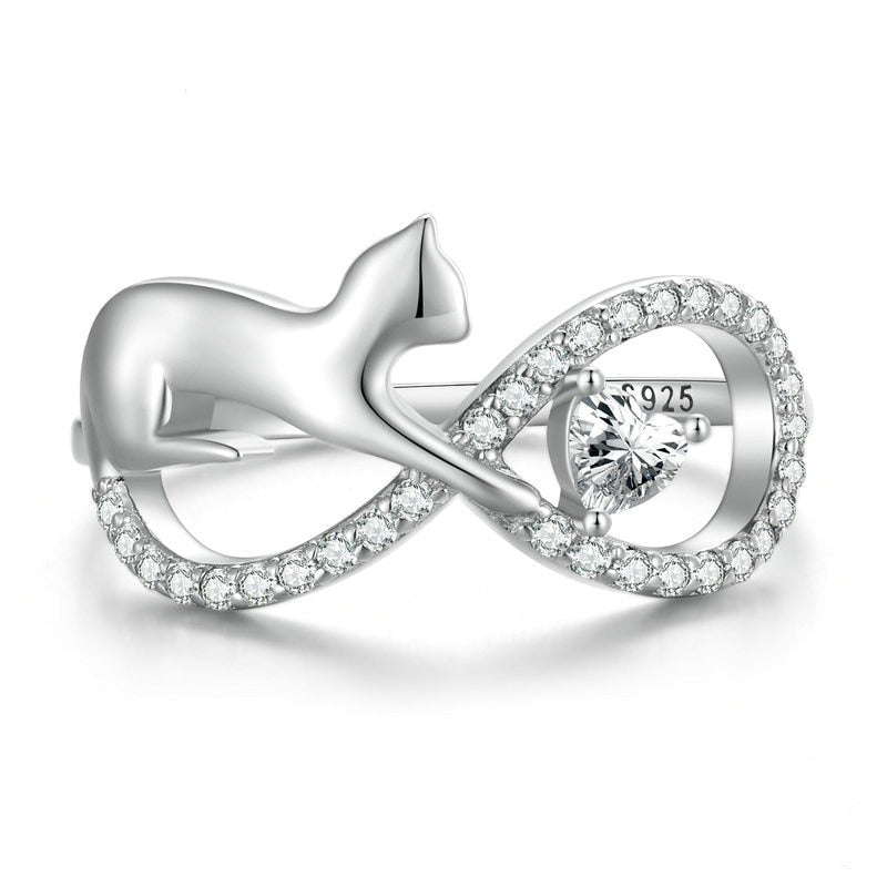 Infinite Feline Charm Ring