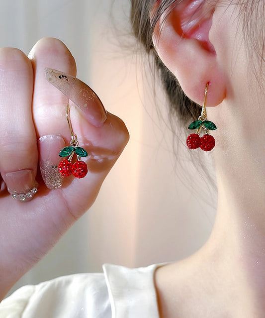Gold Copper Overgild Cherry Drop Earrings