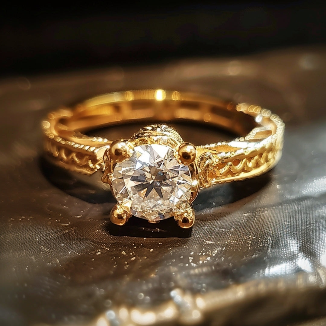 Delicate Artisan Gold Ring