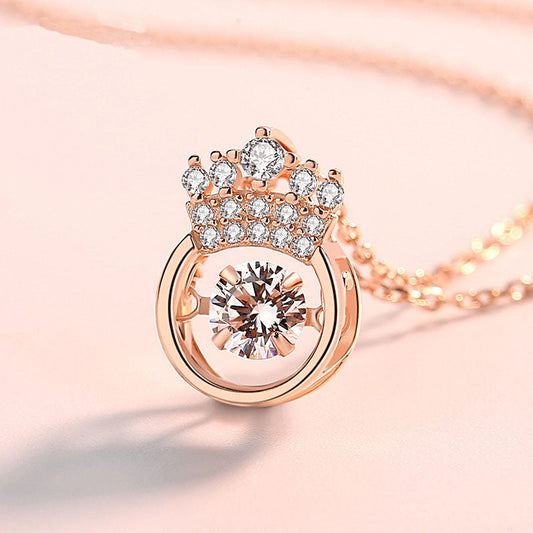 Sparkling Crown Round Necklaces for Queen