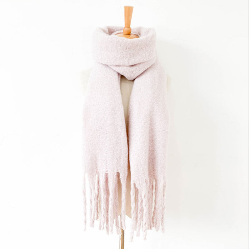 Vintage Thick Fringed Solid Color Scarf elevenforest