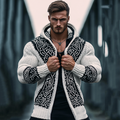 Men's Viking Style Knitted Warm Hooded Cardigan Sweater artswardrobe