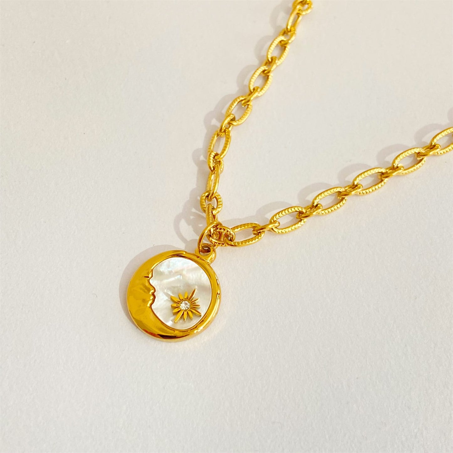 Moon and Sun Celestial Necklace