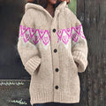 Vintage Ethnic Embroidery Pattern Contrast Sweater Cardigan elevenforest