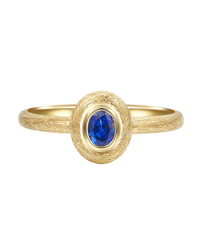 Royal Blue Ancient Dharma Gold Zircon Crystal Rings