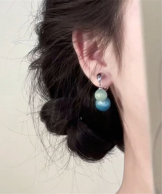 Blue Copper Resin Drop Earrings