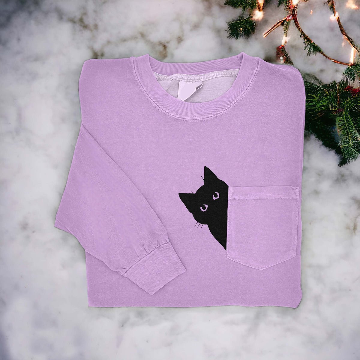 Funny Japanese Art Black Cat Art Women's Cozy Pocket T-Shirt elevenforest