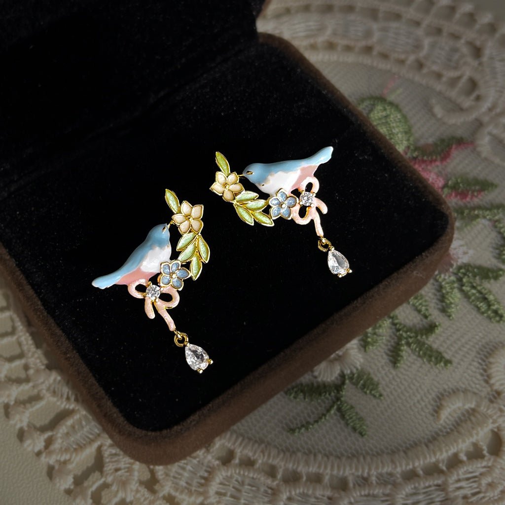 Feather and Heather Earrings
